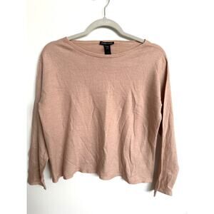 Eileen Fisher Seamless Merino Silk Cashmere Bateau Neck Box-Top Size M, Like New